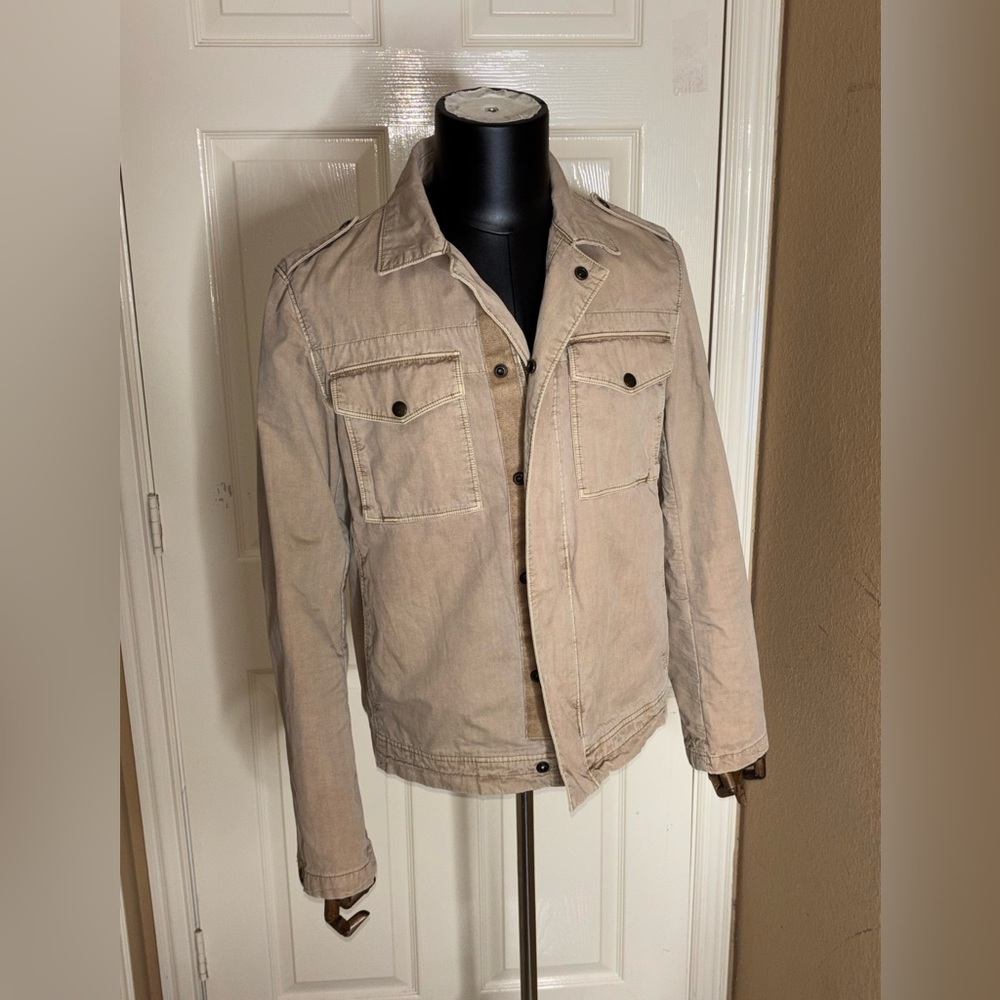Vintage Banana Republic Tan Safari Utility Jacket 100% Cotton Mens Small​​